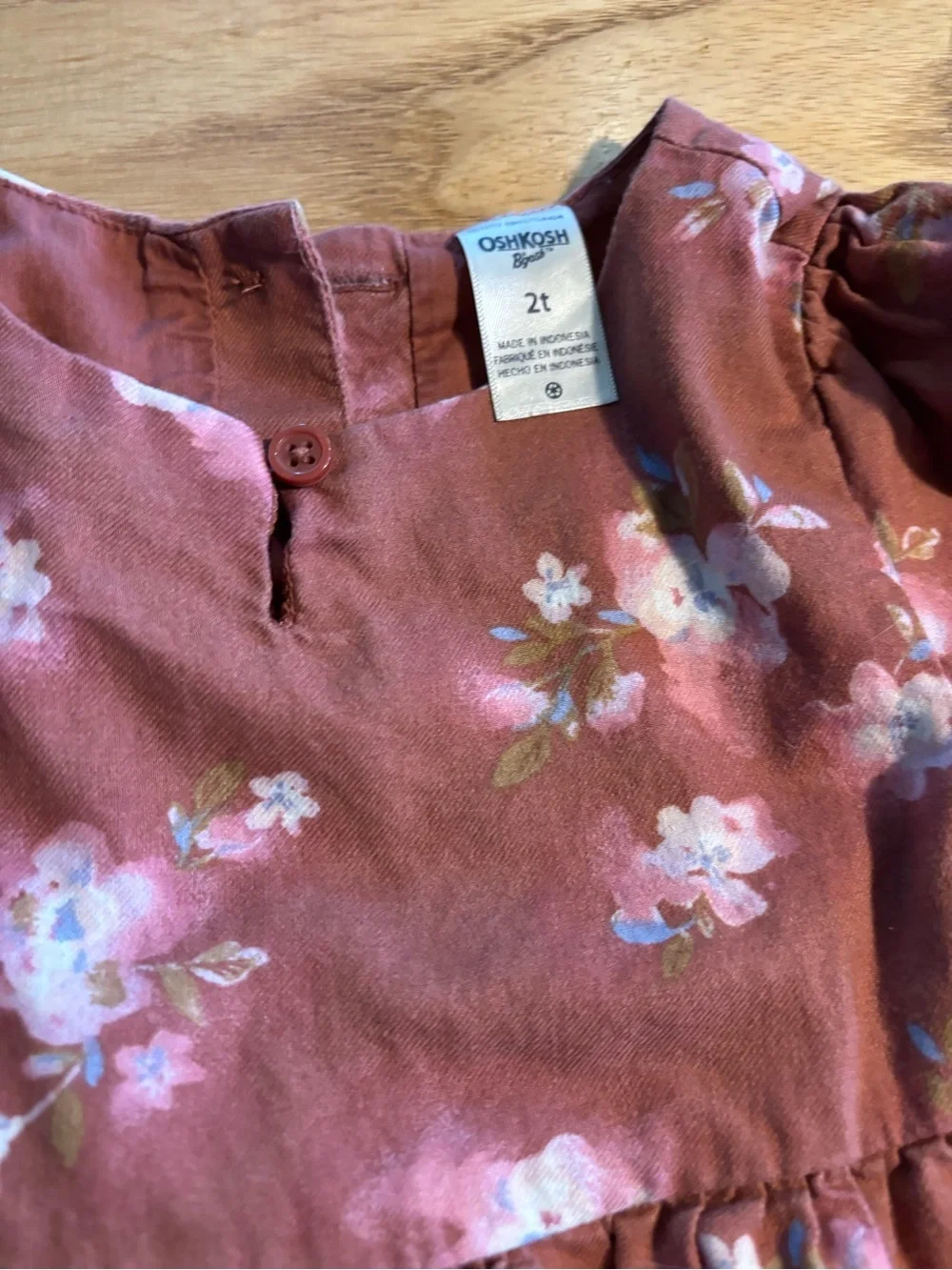 OshKosh B'gosh Rust Pink Floral Long-Sleeve Dress